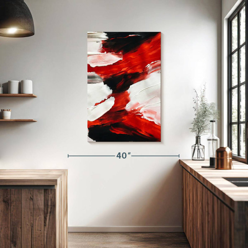 Avery Red Abstract, 39" H x 26" W