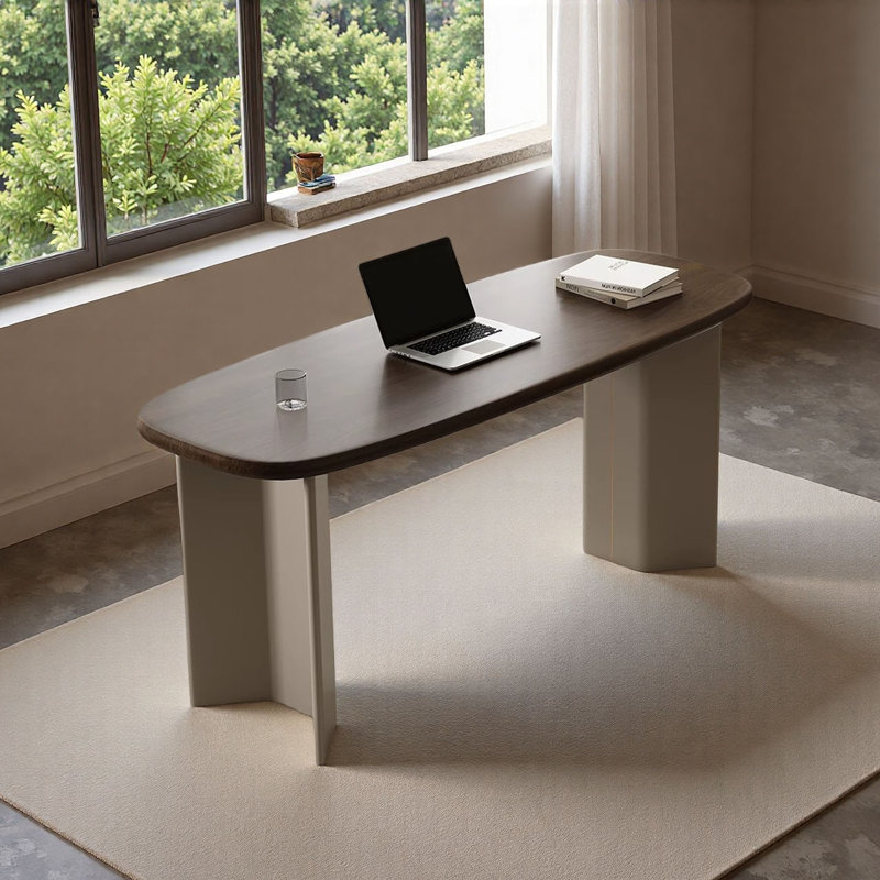 Bureau Mid-Century moderne en noyer, H 29,5 po x l 55,1 po x P 25,6 po