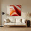 «Gradient Abstract», art mural en métal rouge 5-118840333