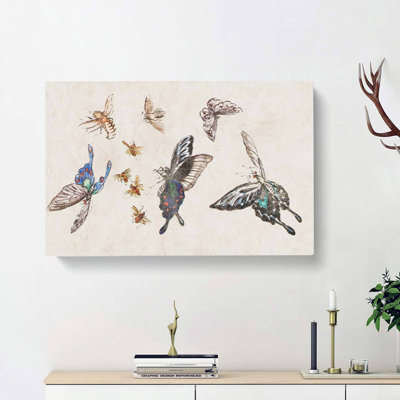 Butterflies and Insects by Fujishima Takeji - Wrapped Canvas