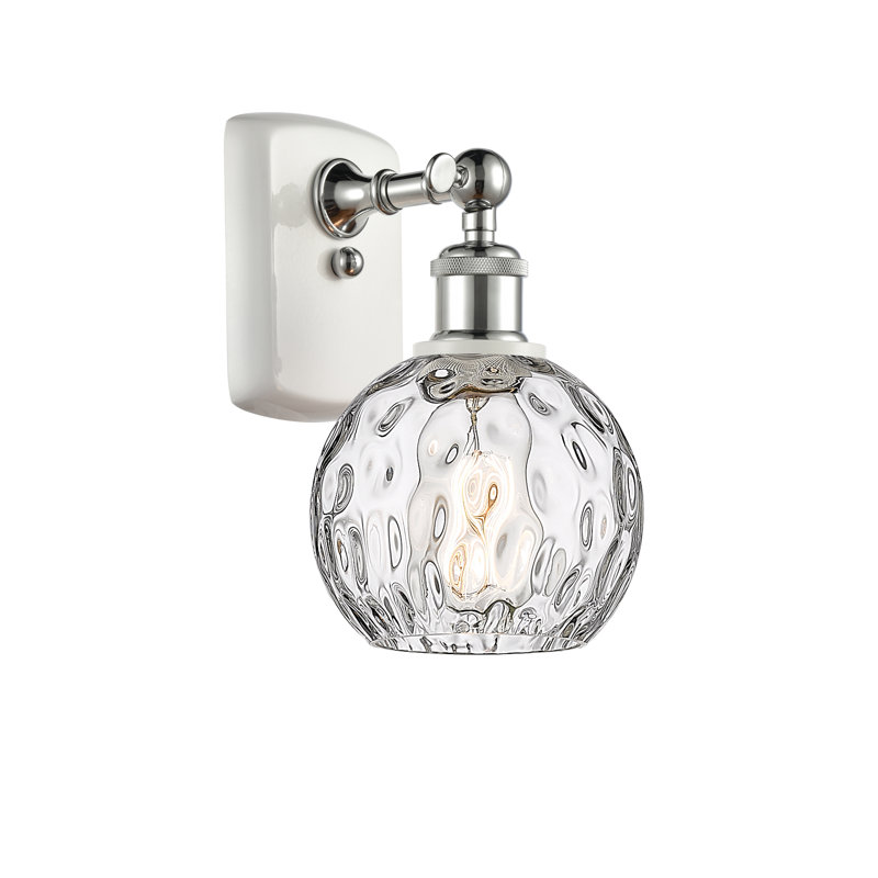 Shauna Armed Sconce, No Bulb Included, White/Polished Chrome
