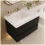 Meuble-lavabo flottant mural moderne 30 po avec comptoir en faux marbre et lavabo encastré en céramique