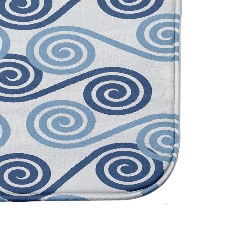 Tapis de bain Lowman Curl, H 18 po x L 30 po, Bleu