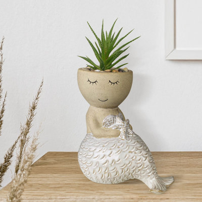 Bortzer Ceramic Sitting Mermaid Cachepot