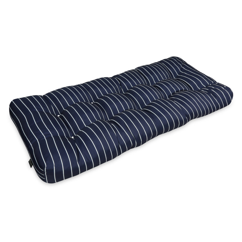 Bergholt Outdoor 5'' Bench Seat Cushion, 42" W x 5.73" D, Classic Navy Stripe