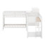 Lit simple superposé en forme de L avec bureau et tiroirs de rangement, lit superposé peu encombrant avec ports USB-1117834037