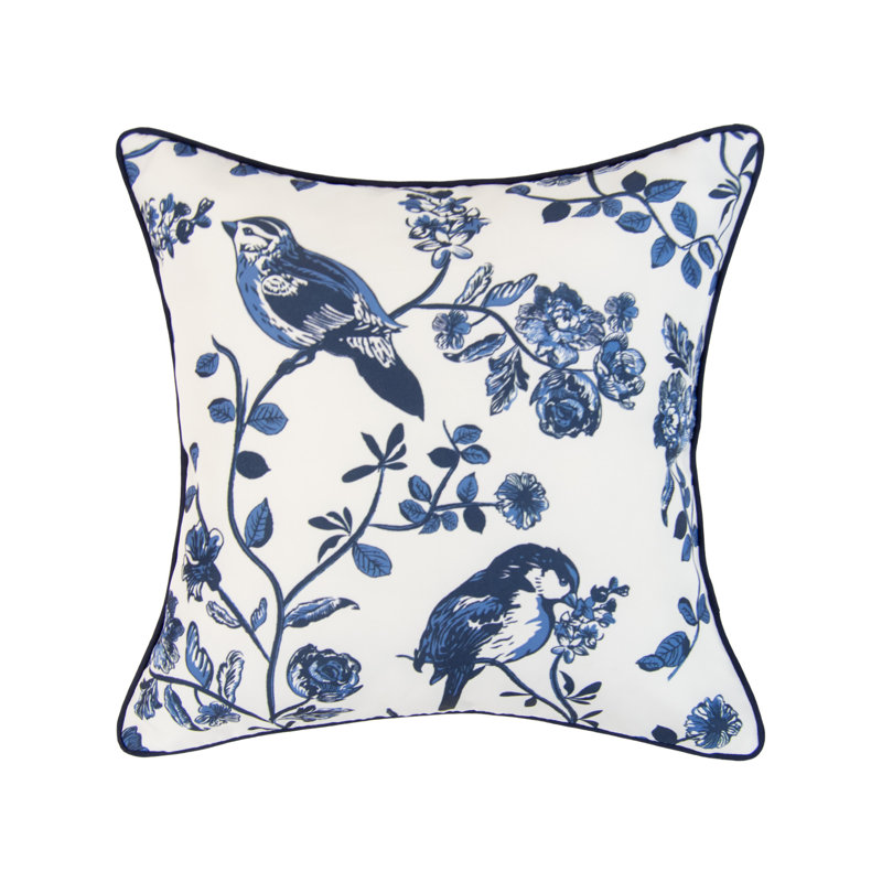 Donna Sharp Checkerboard Indigo 2PC Love Pillow Set, Love, Navy/White
