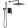 Modern Raincan Square Shower System, Rain Shower Head with Handheld Spray, Shower Faucet Set