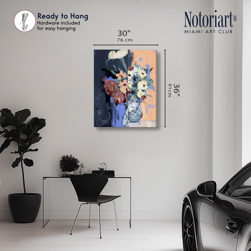 «Fading Arrangement Floral Decor», impression sur toile par Notoriart, H 30 po x l 36 po, Toile tendue avec châssis
