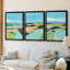 Bright Coloured Countryside I  -Custom Framed  Wrapped Gallery Canvas - 3 Pieces-574227233-574227235