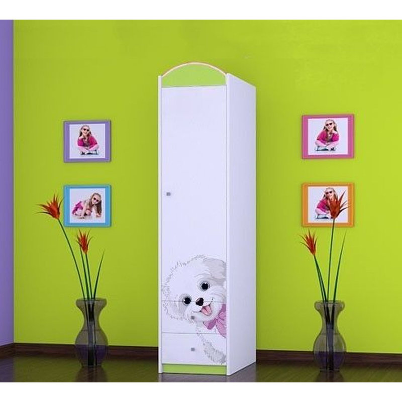Burnestown 1 Door Wardrobe, Green
