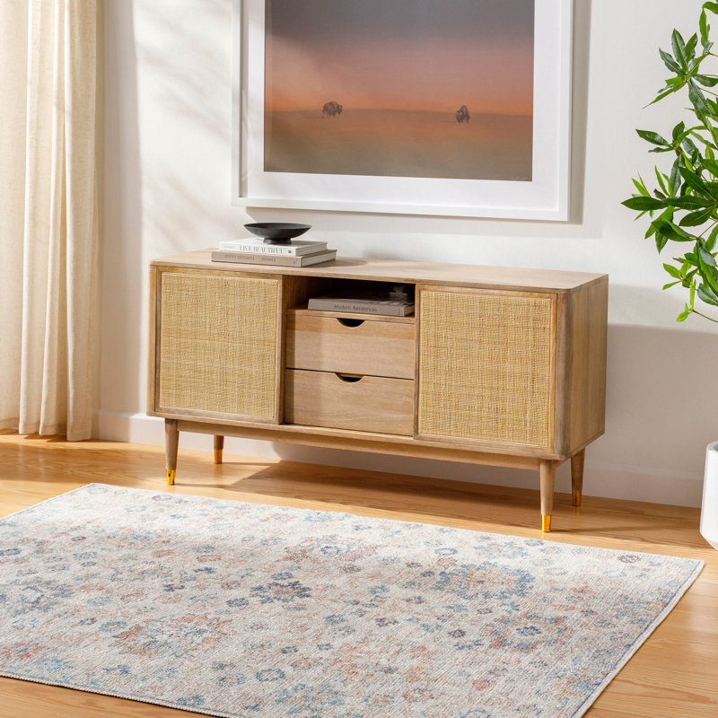 Theia Vintage Look Machine Woven Gray,LightBeige,Tan,Black,Amber,Brown Area Rug, Rectangle 160 x 213cm