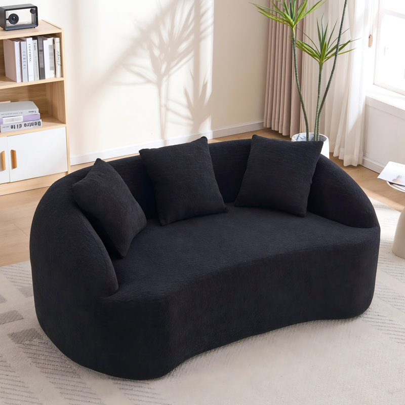Chenille noire désossée 2 en noir 049s, mise à niveau, 3 coussins, modulaire minimaliste pour la maison et le bureau, profil d'espace, 30 chenilles en mousse compressée avec salon approprié, invité