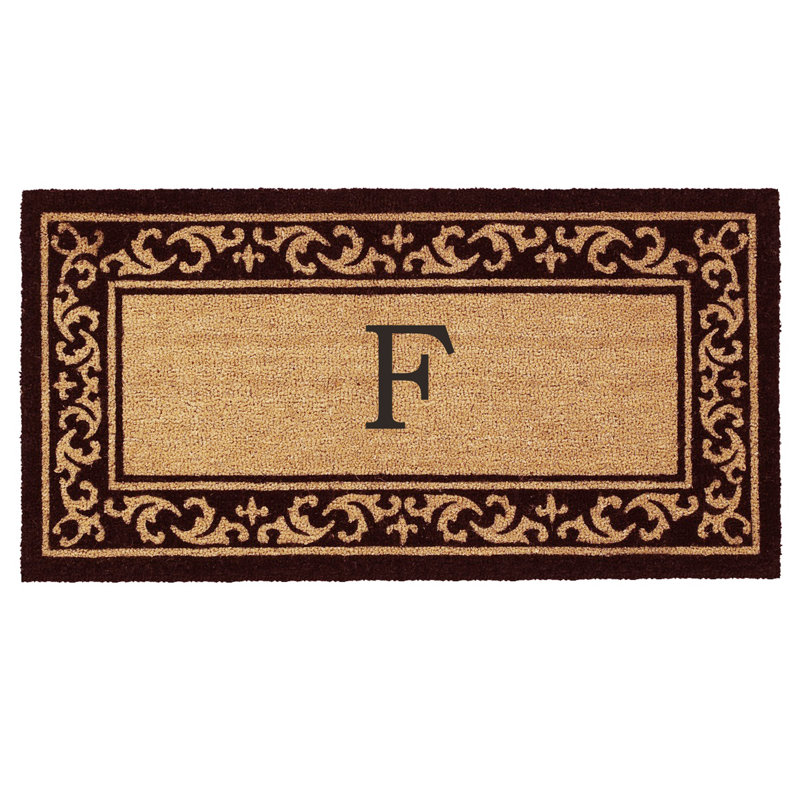 Zawacki Personalizable Non-Slip Doormat, F, Rectangle 2' x 4'