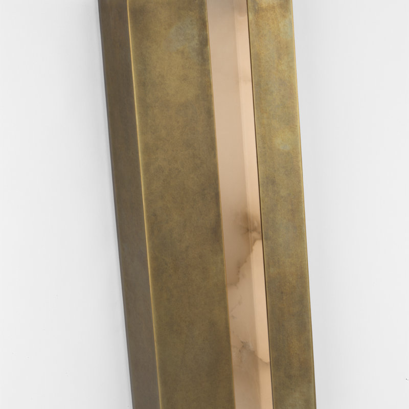 Anne-Marie Barton Austera 32" Sconce with Alabaster, Mottled Brass, 20" H x 8" W x 3.25" D