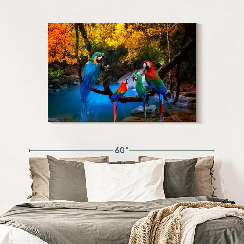 Brampt Safari Parrots, 32" H x 48" W