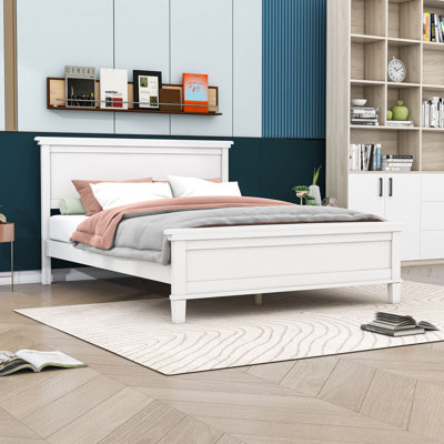 Wood Platform Bed with Headboard