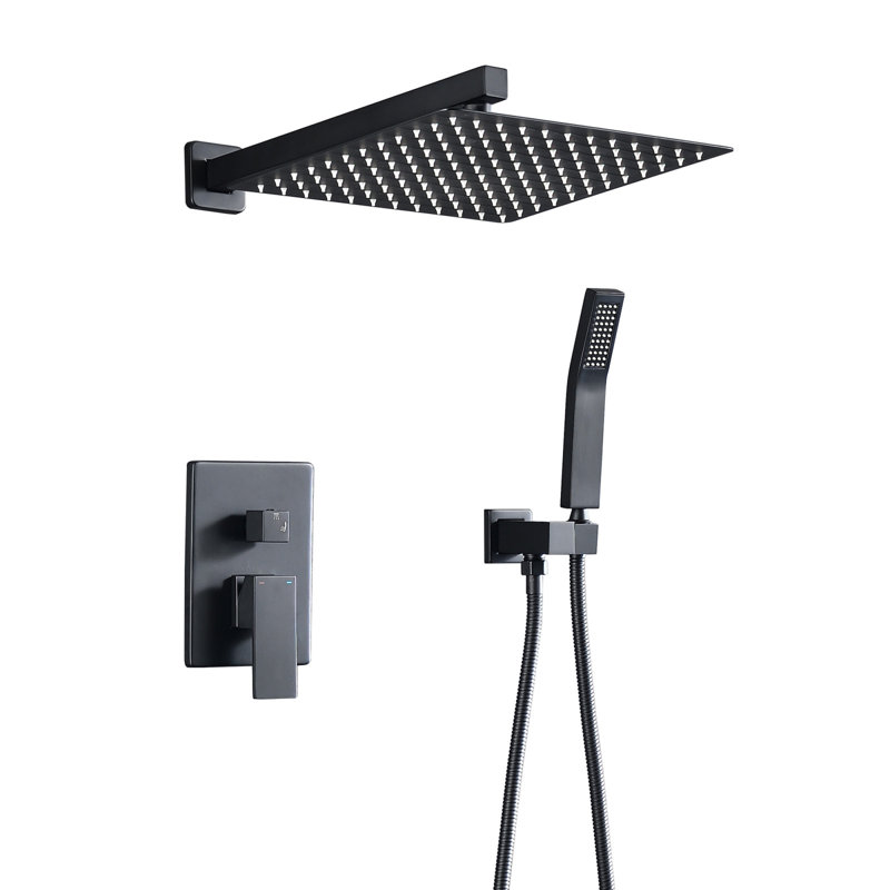 Système de douche moderne en laiton noir mat pour une expérience de salle de bain luxueuse