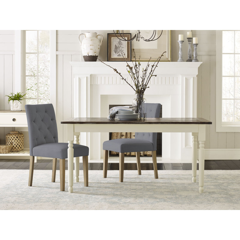 Finch Westport Diamond Tufted Upholstered Dining Armless Chairs, Cottage Gray