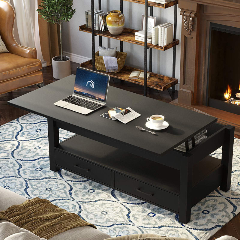 Irfaan Lift Top Extendable Coffee Table With Storage