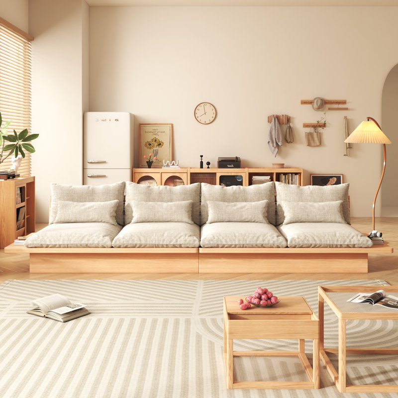  Canapé modulaire rembourré en lin et coton 137,8 po Aljandro