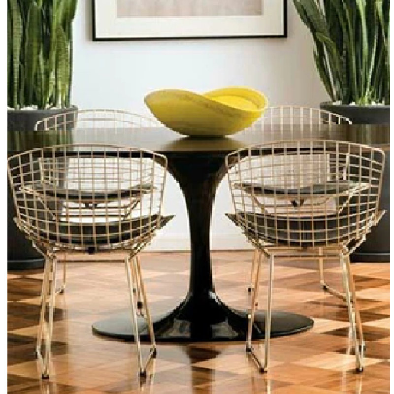 Wire Chair, Doré, Noir