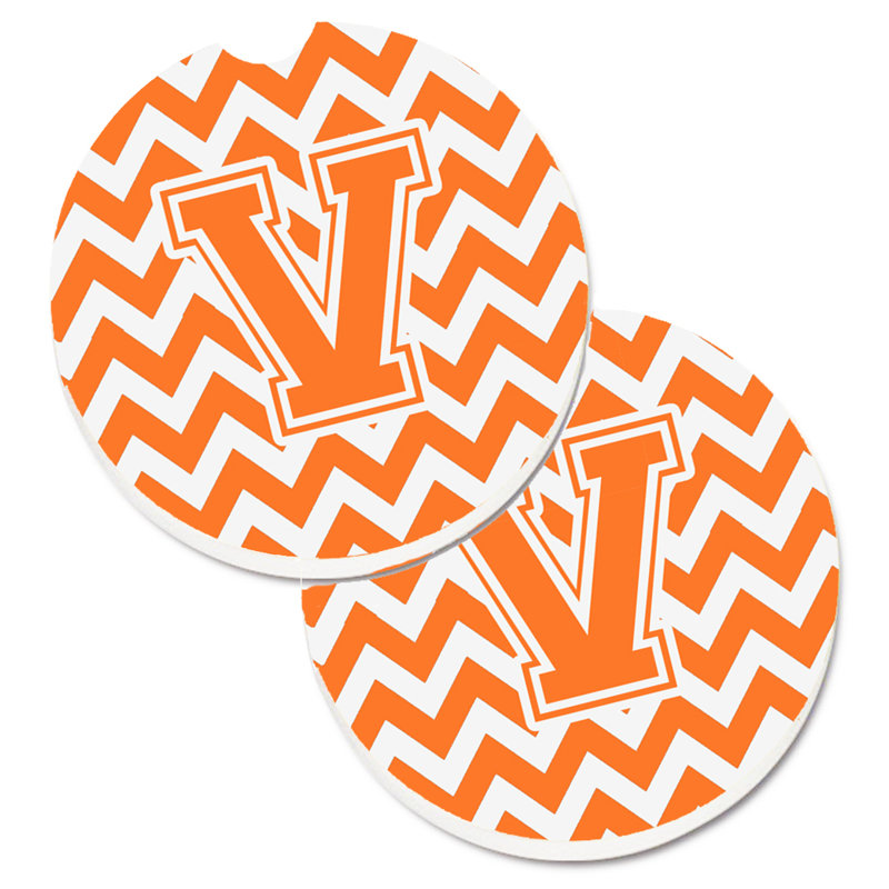 Sous-verre pour voiture, V, Blanc / orange