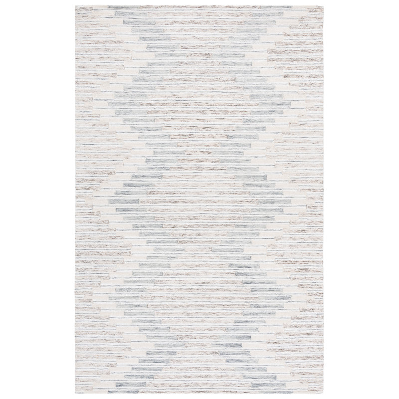 Ebony Hand Tufted Wool;Cotton No Pattern Indoor Rug, 6'-0" x 9'-0" Rectangle