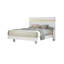 Grand lit moderne blanc / or, conduit sous le lit, bordure en acrylique, bois d'ingénierie et bois d'hévéa, style décontracté, prêt pour le matelas, preuve-856854916