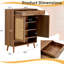 Multi-Functional Shoe Storage Cabinet with Rattan Doors and Drawers-1145447451