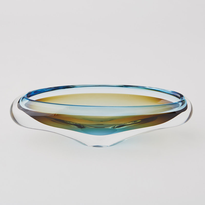 Canoe Bowl-Turquoise/Beige