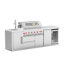 Îlot de cuisine extérieur modulaire 3 pièces VESTIVium - Barbecue au gaz à 6 brûleurs avec rôtissoire infrarouge arrière, module d'évier, réfrigérateur et ensemble de rangement, comptoir en quartz blanc, acier inoxydable (NG)-126295142-128704770