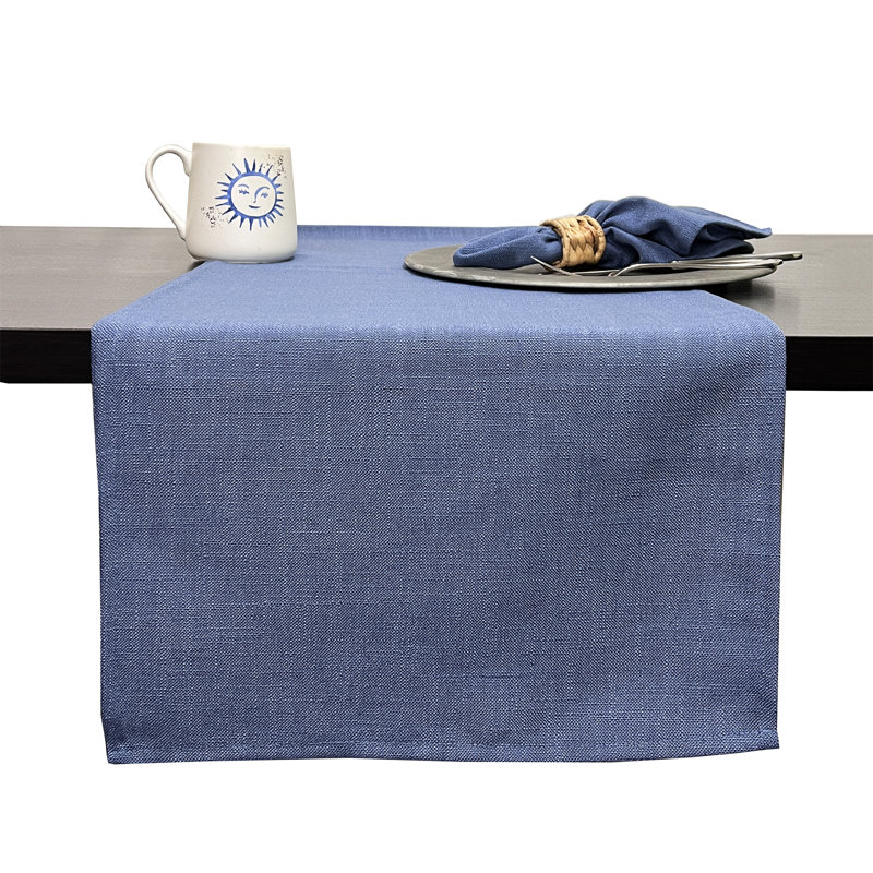 Modern Plain Design Everyday Table Runner 16" X 90", Indigo, 90" x 16", Blue