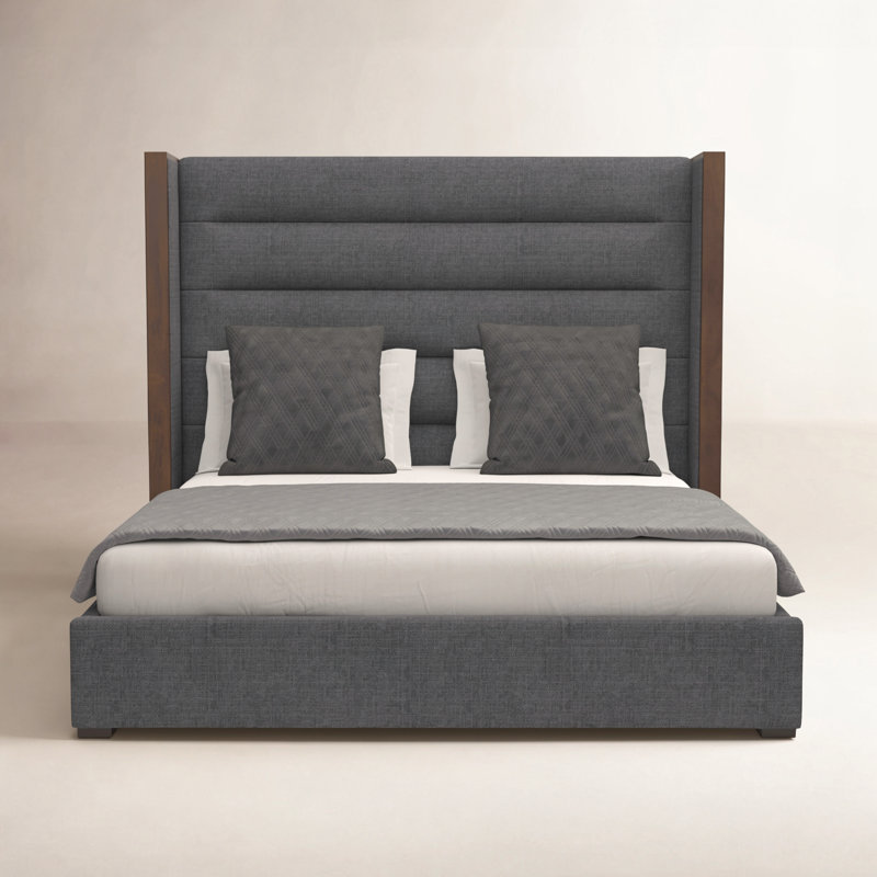 Ally Upholstered Wingback Bed, Charcoal Revolution®, California King