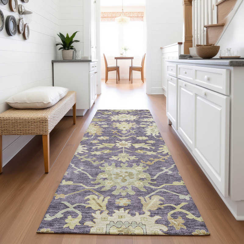 Premium Machine Washable Gurubaksh AMF1150 Global Rug, Runner 2'3" x 7'6"