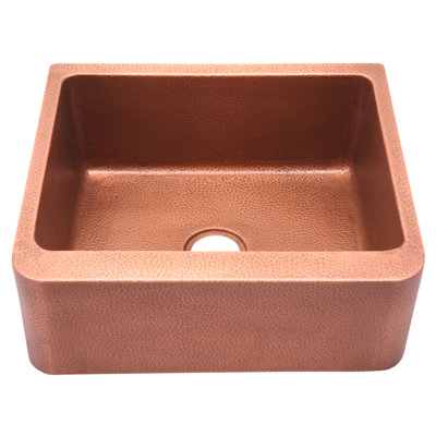 Avena 25'' L Single Bowl Copper Kitchen Sink