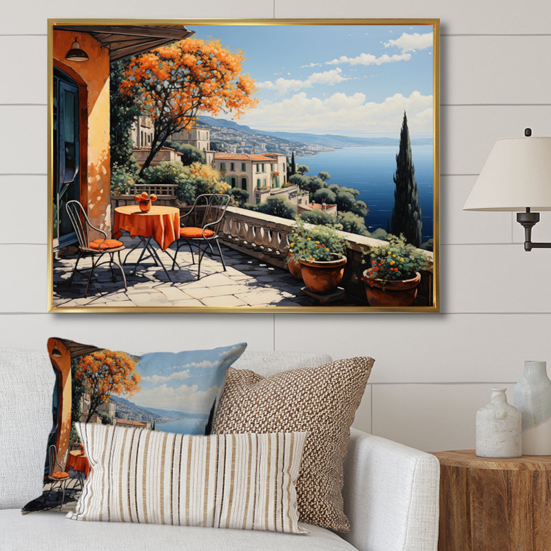 Marlye French French Bliss In Provence III - France, art mural encadré, H 16 po x l 32 po x P 1 po, Cadre flottant doré