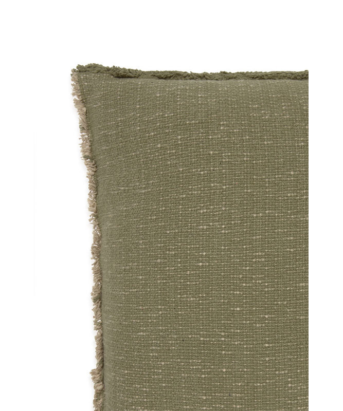Handloom Cushion, Square 18", Kaki