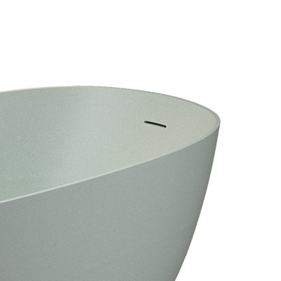 65'' Modern Freestanding Bathtub Resin Stone Soaking Bathtub Solid Surface Tubs With Overflow And Pop-Up Drain,Turquoise Green