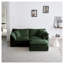 Canapé à deux places en chenille avec 1 repose-pieds, canapé modulaire en forme de L 2 places avec repose-pieds, causeuse avec repose-pieds pour petit espace de vie, chenille verte-1075323364