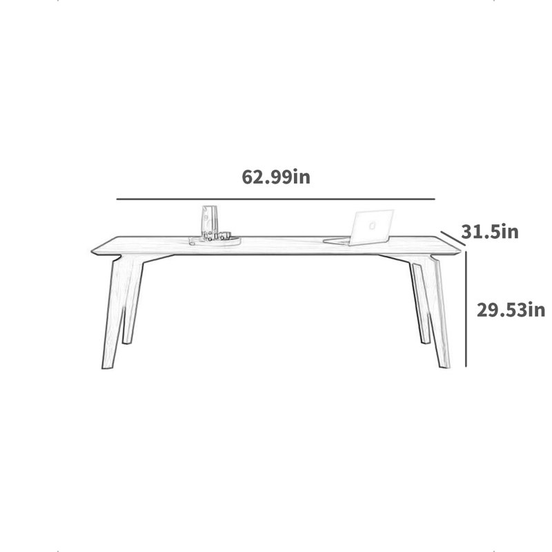 Minodor Solid Wood Base Dining Table, 31.5" W x 62.99" L