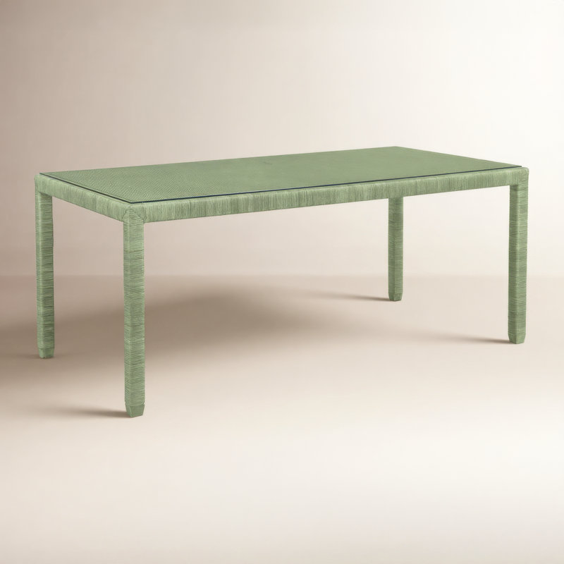 Pine Isle Glass Dining Table, Celery