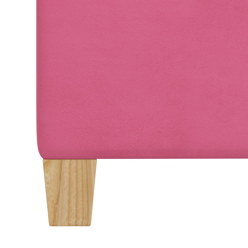 Connie Upholstered Ottoman, Hot Pink Performance Microsuede