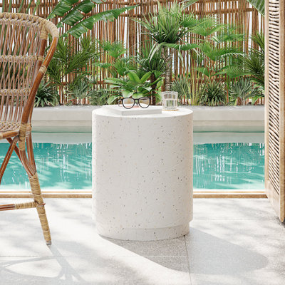 Table de bout d'extérieur en béton, table d'appoint pour le salon Terrazzo