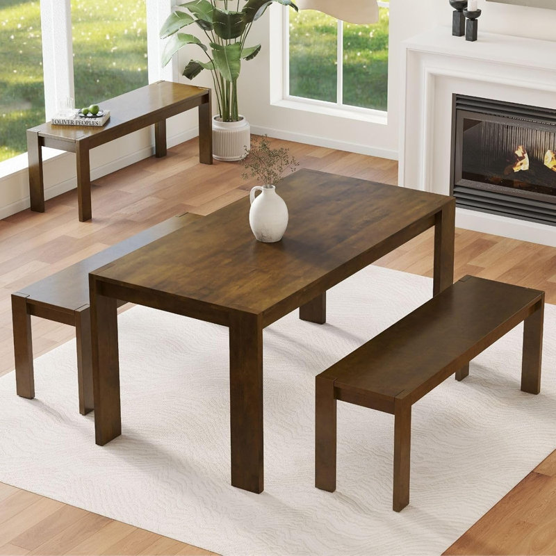 47.25'' Solid Wood Farmhouse Dining Bench Rustic Narrow Bench For Hallway, Kitchen & Bedroom, Brown
