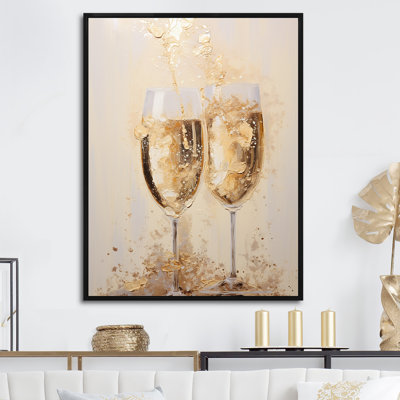 Golden Champagne In Glass III - Champagne, art mural
