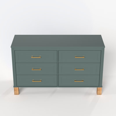 Commode double 6 tiroirs en bleu