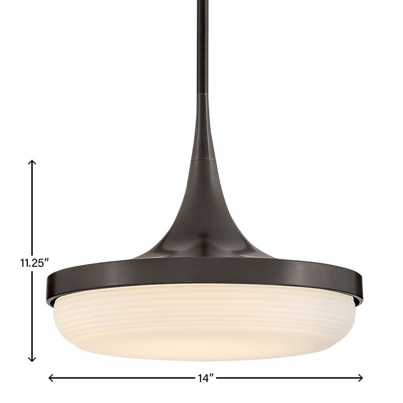 Elsa Integrated LED Convertible Pendant w/ Cased Opal Glass, Black Oxide