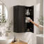Combo armoire murale 24 po avec porte à fermeture douce, finition chêne foncé, organisateur de rangement de salle de bain 2 pièces avec tablettes intérieures pour petits espaces