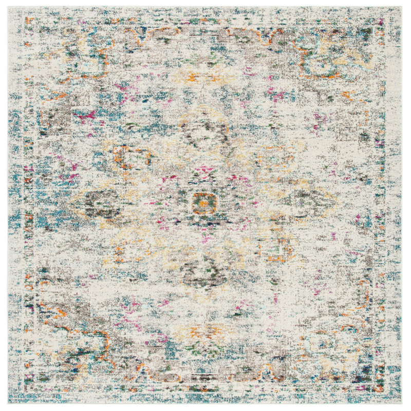 Felty Oriental Grey / Gold Area Rug, Square 12'